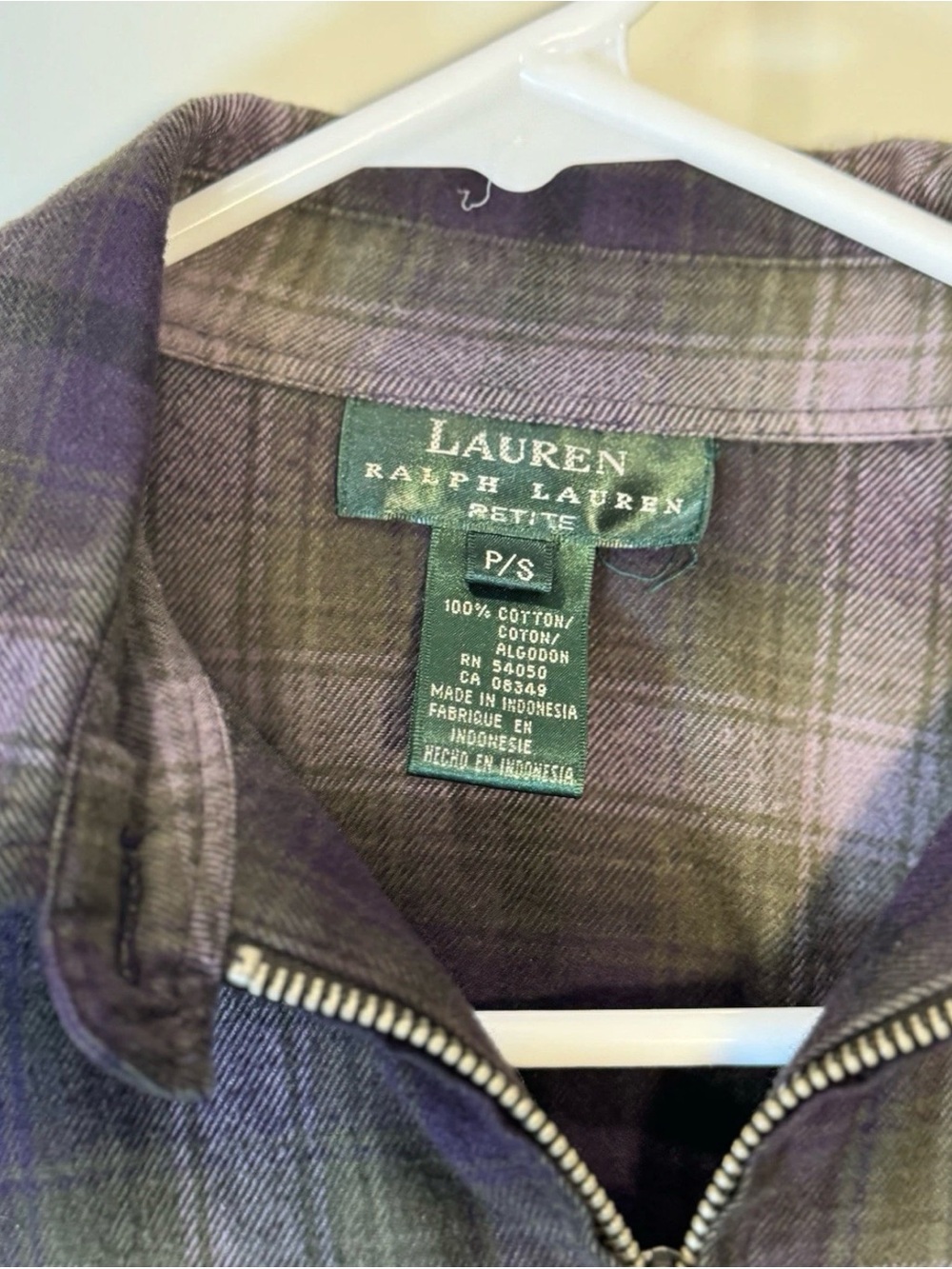 Ralph Lauren Plaid Shirt Jacket - Purple and Black - Picture 2 of 11